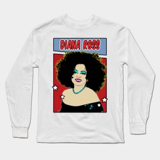 Diana Ross Pop Art Comic Style Long Sleeve T-Shirt